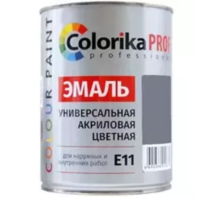 Эмаль акриловая универсальная черная Colorika Prof  0,9кг