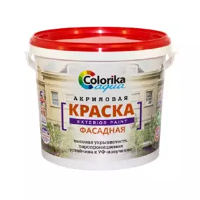 Краска ВД Colorika Aqua фасадная, белая, 14 кг