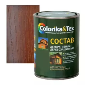 Состав деревозащитный Colorika&Tex, макассар, 0.8 л