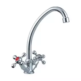 Смеситель для кухни FRAP хром (ручки крест, на шпильке, высокий гусак) F4008