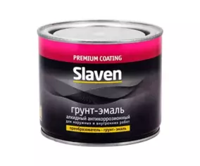 Грунт- эмаль  по ржавчине зеленый "Slaven" 0,5кг