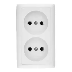 Розетка Schneider Electric «ХИТ» 2-местная, без заземления, белая 