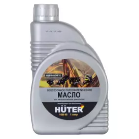 Масло Huter 4Т 10W-40 полусинтетическое, для четырехтактных двигателей, для техники, 1 л