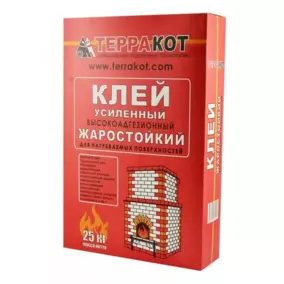 Клей ТЕРРАКОТ усиленный, жаростойкий, 25 кг 
