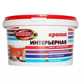 Краска ВД Эммикс интерьерная, белая, 3 кг