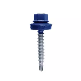 Саморезы кровельные оцинкованные 5.5х25 мм (RAL5005) синие (упаковка/250 штуки)