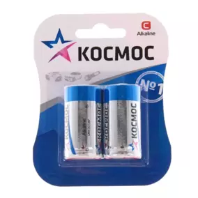 Батарейки Космос LR14 (С) 1.5В, Alkaline, 2BL (упаковка/2 штуки)