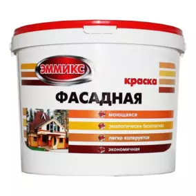 Краска ВД Эммикс фасадная, белая, 7 кг