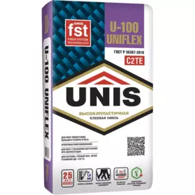 Клей для плитки UNIS UNIFLEX U-100, 25 кг