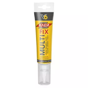 Клей V6 MULTI FIX акриловый ультрасильный, прозрачный, 100 г