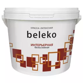 Краска ВД BelEko интерьерная, белая, 3 кг