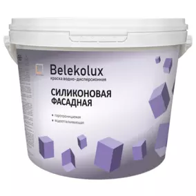 Краска ВД BelEkoLux силиконовая фасадная, белая, 3 кг