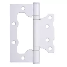 Петля накладная без врезки Аллюр 2BB WW 2 подшипника, белая, 100х75 мм (2 штуки)