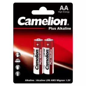 Элемент питания Camelion AA/LR6 1.5В, Plus Alkaline, LR6-BP2 BL-2 (блистер/2 штуки)  