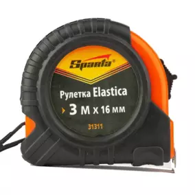 Рулетка Sparta Elastica 3.0 м х 16 мм, обрезиненный корпус