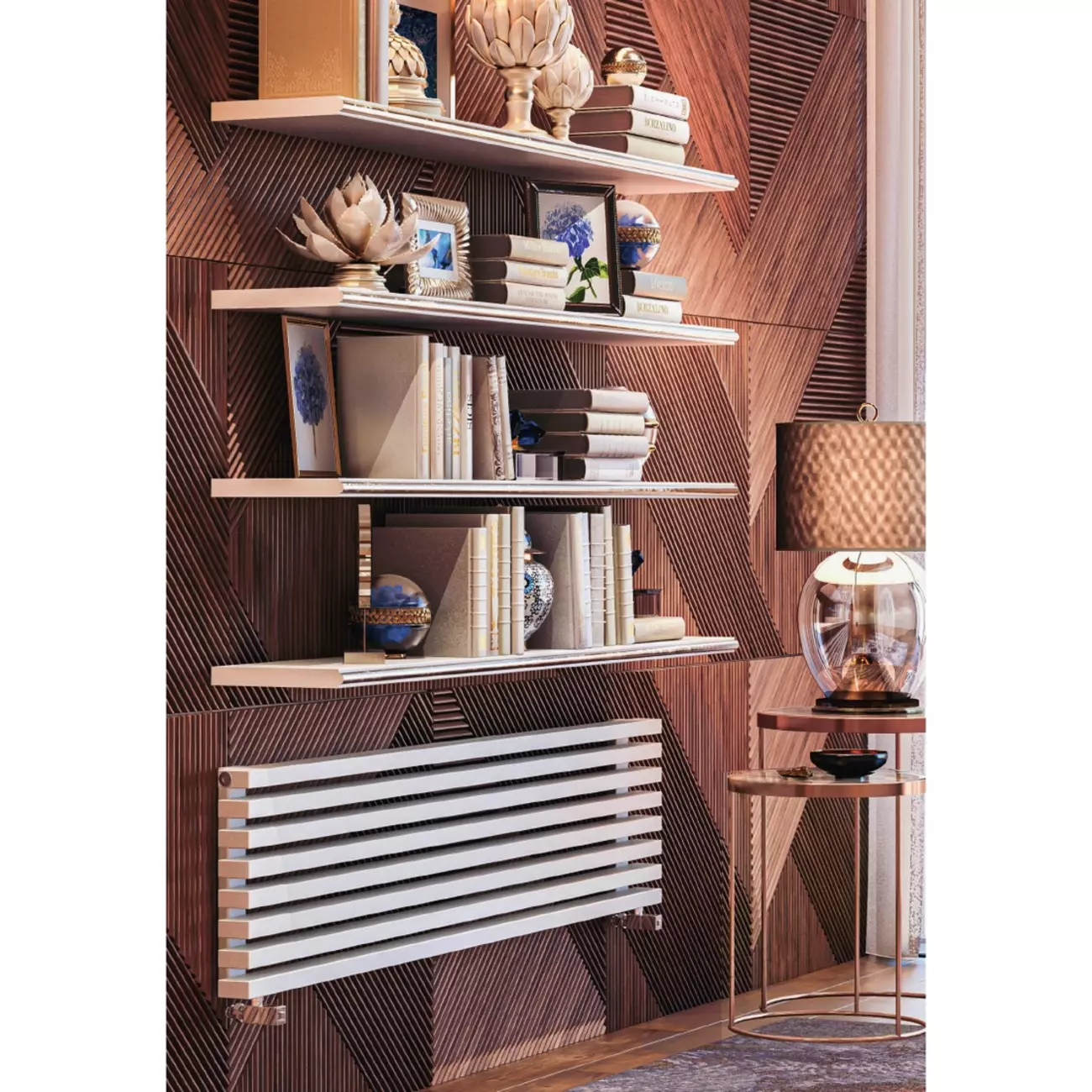 Горизонтальный радиатор WarmMet Luxe H 30х60, 2250-10 секций, 480 мм, 3043 Вт