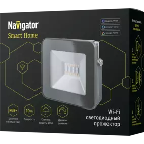 Умный прожектор светодиодный NFL-20-RGBWWW-BL-WiFi-IP65-LED