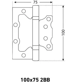 Петля накладная без врезки Аллюр 2BB AC 2 подшипника, медь, 100х75 мм (2 шт/уп)