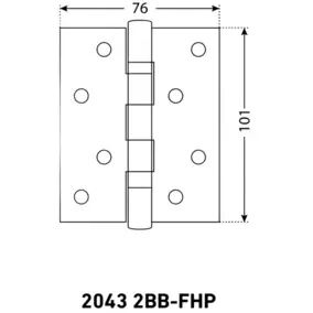 Петля дверная Аллюр 2043 2BB-FHP AC 2 подшипника, старая медь, 101х76 мм (2 шт/уп)