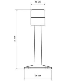 Ограничитель дверной прямой Стандарт 3055 AC Ш36хВ75хГ36 мм, старая медь