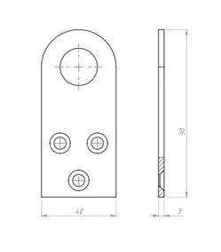 Проушина для навесных замков прямая Кунгур 40х90 мм, цинк (2 шт/уп) 