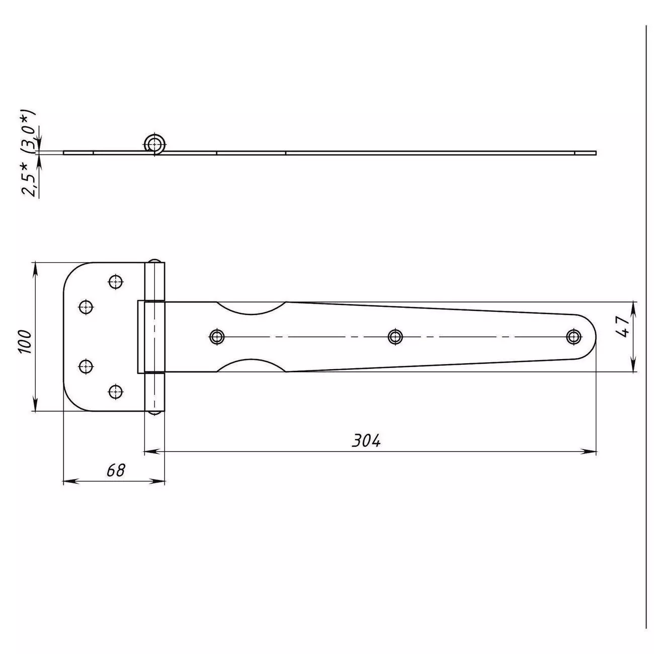 Петля стрела Металлист ПС-290, без покрытия, Россия
