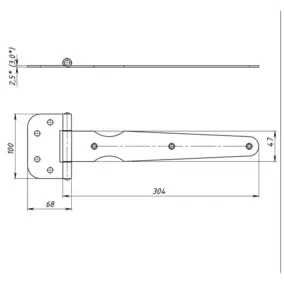 Петля стрела Металлист ПС-290, без покрытия, Россия