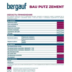 Штукатурка цементная BERGAUF «Bau Putz Zement», 25 кг