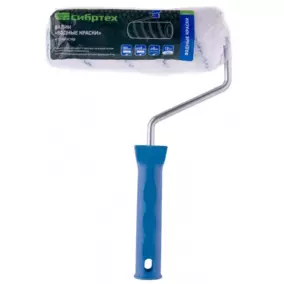 Валик Сибртех «Водные краски», 180 мм, ворс 12 мм, D 48 мм, D ручки 8 мм, полиэстер